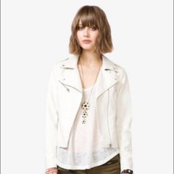 white leather jacket forever 21
